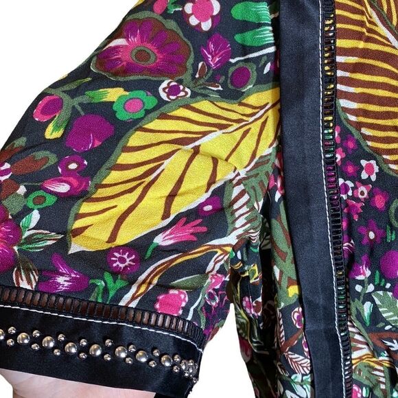 3.1 Phillip lim tropical floral fairy embellished short sleeve top size 8 artsy - Picture 4 of 8